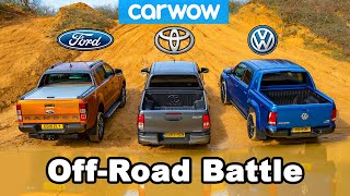 VW Amarok vs Ford Ranger vs Toyota Hilux OFFROAD BATTLE [upl. by Anaujahs272]