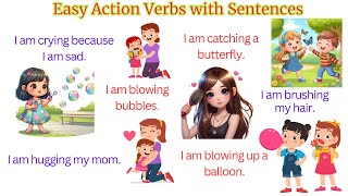 Easy Action Verbs with Sentences  Learn English Daily with Fun Examples  English Speaking Practice [upl. by Alleyn223]