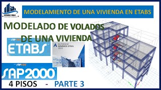 Como Modelar Voladizos de una Vivienda en ETABS  Parte 3 [upl. by Schlenger]