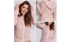 Chaqueta a crochet para mujer juvenil [upl. by Hsakiv]