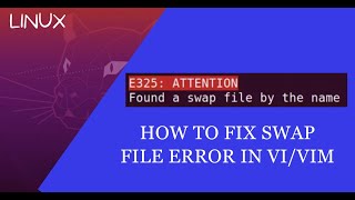 How To Fix Swap File Error When Using Vim or Vi on Linux [upl. by Keir879]