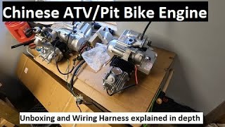 Chinese ATVPit bike engine unboxing and detailed wiring harness explanation [upl. by Enyalahs]