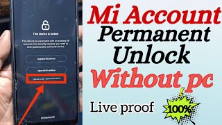 Mi account bypass without pc Latest MIUI 1112  mi account bybass100 [upl. by Auqinal]