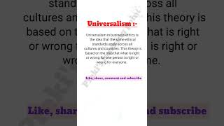 Universalism theory  Ethical theories and approaches bba trending lucknowuniversity shortsfeed [upl. by Burta]