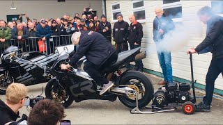 CRIGHTON CR700W Rotary Engine StartUp amp RevUp Exhaust Sound at THE BRISTOL CLASSIC MOTORCYCLE SHOW [upl. by Klatt]