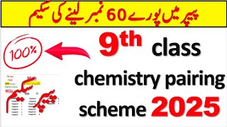 9th class chemistry pairing scheme 20259th chemistry paper pattern 2025 9th chemistry imp chapters [upl. by Annaeirb]