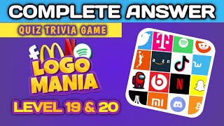 Logo Mania Quiz trivia Game level 19amp20 complete answer brainitquizzes logomania [upl. by Oiliruam]