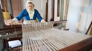 Weaving on Mount Vernons 18th Century Loom [upl. by Asiret]