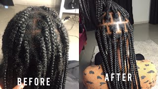 How to refresh old box braids No Rebraiding🙌🏾 refreshing boxbraids [upl. by Isidora]