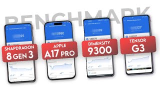 Snapdragon 8 Gen 3 Vs Apple A17 Pro Vs Dimensity 9300 Vs Google Tensor G3  Antutu Benchmark amp Spec [upl. by Eelarak289]