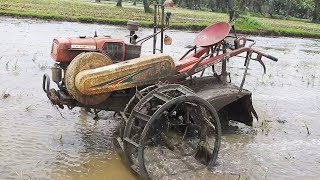 VST Power Tiller Puddling Itself Without Operator Mini Tractor VST Shakti 130 Di Robotic Driving [upl. by Darryl]