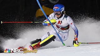 Mikaela Shiffrin MAKES HISTORY under the lights in slalom World Cup  NBC Sports [upl. by Jeb]