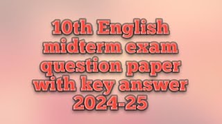 10th English sa1 question paper with answers 202425 [upl. by Itnava]