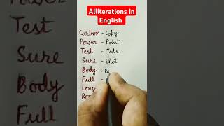 Alliteration Examples shorts english vocabulary [upl. by Narda70]