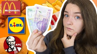 UNDE MANANCI BINE CU 6 LEI McDonalds KFC Lidl Kaufland Profi Fornetti Review [upl. by Ayyn]