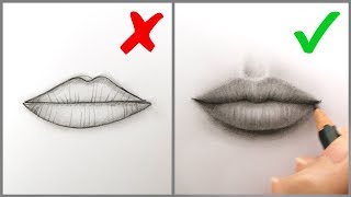 Donts amp Dos How to Draw Realistic Lips Mouth – Easy Step by Step Tutorial for Beginners 2019 [upl. by Acessej]