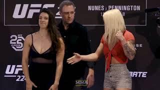 UFC 224 Media Day Staredowns  MMA Fighting [upl. by Eseerehc]