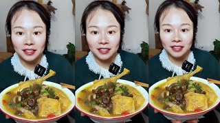 chinese mukbang spicy food Lime Chicken Soup [upl. by Aivlys849]