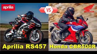 Aprilia RS457 vs Honda CBR500R Comparison TM [upl. by Ulphi]