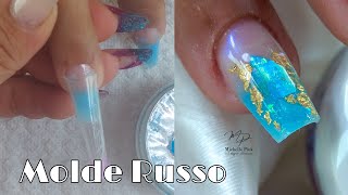 Molde Russo madrepérola Cromado líquido e muito mais molderusso moldef1 gelnails nailart [upl. by Polik]