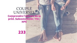 COUPLE UNIVERSEL  233  Lunivers de la prédominante Subconsciente  Yin  HPE avant la réunion [upl. by Pelmas]