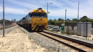 NR class locomotive in Indian Pacific livery steaming out of Perth [upl. by Adlei]