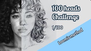 100 heads drawing challenge  1100 [upl. by Imalda689]