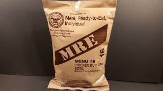 2017 MRE Chicken Burrito Bowl Meal Ready to Eat Review US Ration Taste Test [upl. by Guillermo]