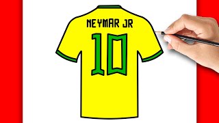 HOW TO DRAW NEYMAR BRAZIL SHIRT EASY  DRAWING STEP BY STEP [upl. by Nitneuq]