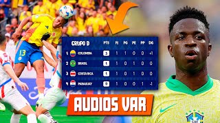 AUDIO VAR POLEMICA COLOMBIA y PRIMEROS DE GRUPO l BRASIL DECEPCIONA RESULTADO COPA AMERICA [upl. by Dunston771]