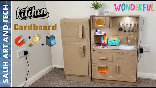 Cardboard Kitchen for Kids  DIY Kitchen Set  How to make Kitchen [upl. by Loar]