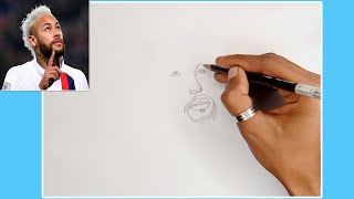 How to Draw Neymar Jr  Step by Step easy with Pencil [upl. by Heinrike390]