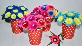 Kwiaty z bibuły do kompozycji krok po kroku  Crepe paper flower step by step DIY [upl. by Lynad]