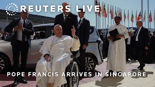 LIVE Pope Francis arrives in Singapore  REUTERS [upl. by Ssilb]