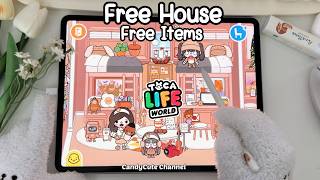 Free Aesthetic House Design 🏡🤎Free Items In Toca Boca  Toca Life World  iPad Pro [upl. by Hillard]