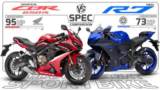 Yamaha R7 vs Honda CBR650R ┃Under 10000 Middleweight Sports Bike Comparison [upl. by Erkan]