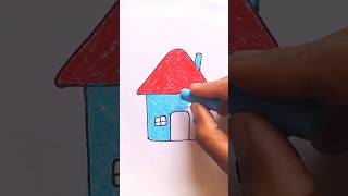 Cute Drawing House 🏡 for Kids  Cute Drawing lkg boy kidsvideo shorts [upl. by Edina635]