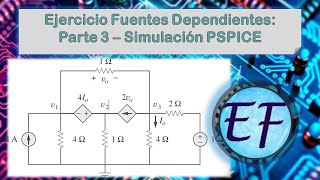 Ejercicio resuelto fuentes dependientes  Parte 3 Solución PSpice [upl. by Micaela]