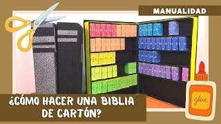 CÓMO HACER UNA BIBLIA DE CARTÓN CON TODOS LOS LIBROS MANUALIDAD [upl. by Yerdna]