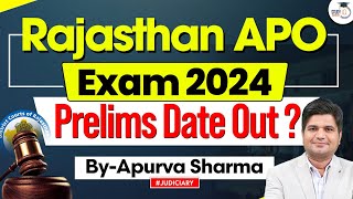 Rajasthan APO Exam Date 2024 Date Out  RPSC APO Vacancy 2024  StudyIQ Judiciary [upl. by Swetlana]