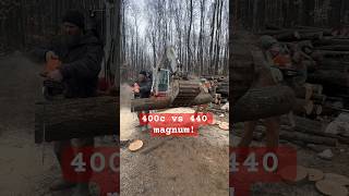 28 year old stihl 440 vs new stihl 400c chainsaw chainsawman cuttingwood [upl. by Eipper]