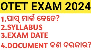 OTET EXAM 2024 ELIGIBILITY CRITERIA SYLLABUSEXAM DATEVALIDITY DOCUMENTSQUALIFICATION OTET 2024 [upl. by Llerrod533]