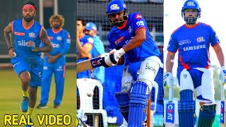 Rohit Sharma Hardik Pandya net practice session in IPL 2024  Rohit Sharma big hitting sexes [upl. by Eimareg]