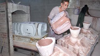 How to Make Ceramic Bath Basins  Complete Process of Manufacturing Wash Basin at Factory [upl. by Carilyn]