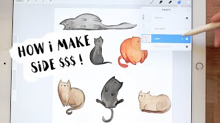 How I Make Clipart to Sell  prepping the files Procreate on the iPad Pro  Adobe Illustrator [upl. by Eeliab700]