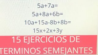 RESOLVER 15 EJERCICIOS DE TÉRMINOS SEMEJANTES😱 [upl. by Palocz]