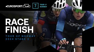 BIG WIN 🫡  Tour of Norway Stage 2 Race Finish  Eurosport Cycling [upl. by Aihsyak]