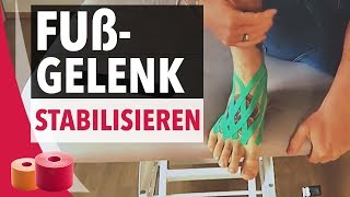 Fußgelenk Stabilisieren  Taping Fußgelenk  Kinesiology Tape Anleitung für Fußgelenk [upl. by Demitria918]