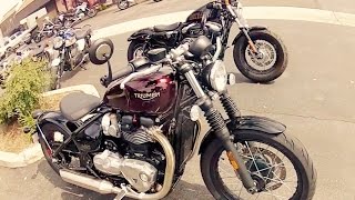 Triumph Bobber vs Harley 48 1200 [upl. by Yraeg]