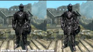 Skyrim Mod Spotlight Dark Nemesis Armor  Ebony Reincarnation and Jesters [upl. by Bonina]